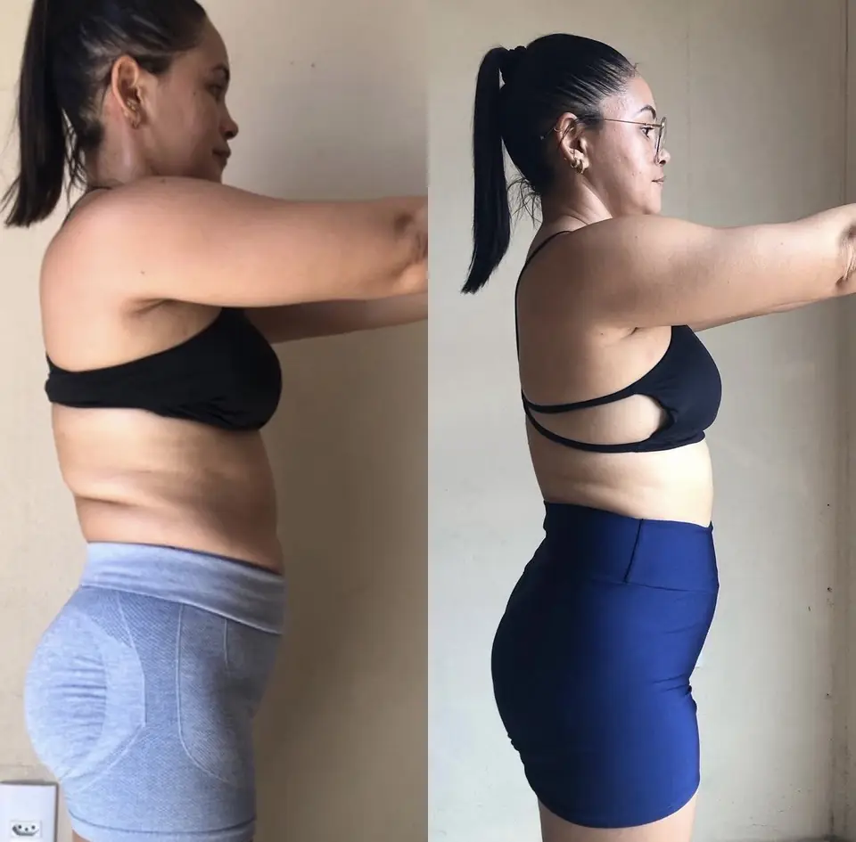 Antes y después de una alumna del método